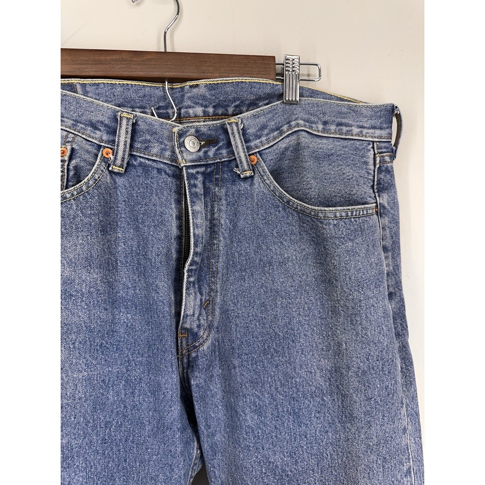 Levi's 505 Jeans Mens 36x29 Blue Denim Cotton Non Stretch Regular Fit Straight - Picture 7 of 12